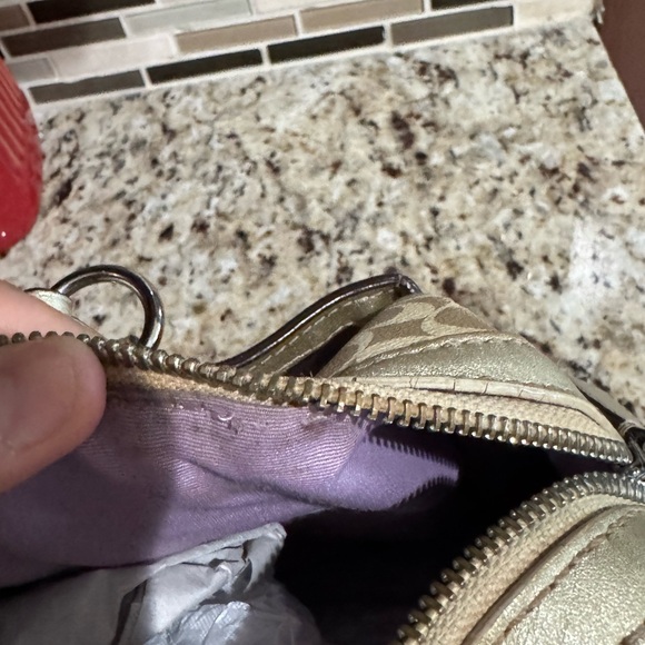 Coach Tan and Cream Signature Satchel - Picture 9 of 12